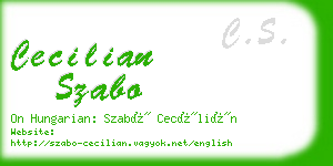 cecilian szabo business card